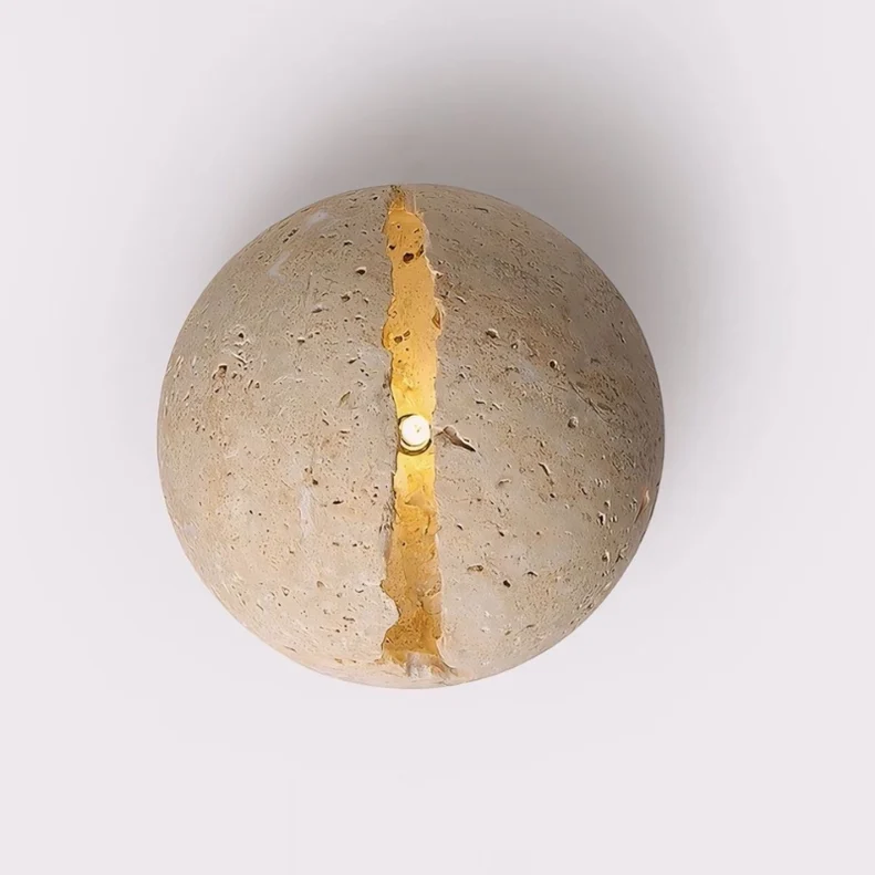 Traverta Çatlak Taş Duvar Apliği